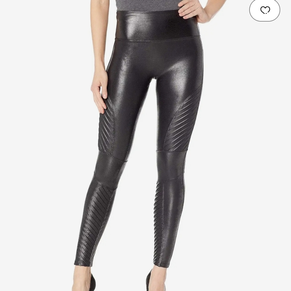 Spanx women's moto faux leather leggings size s